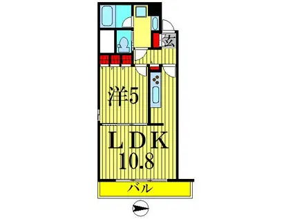 コンフォリア錦糸町(1LDK/13階)の間取り写真
