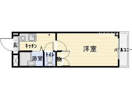 キャステール飯塚(1K/4階)の間取り写真