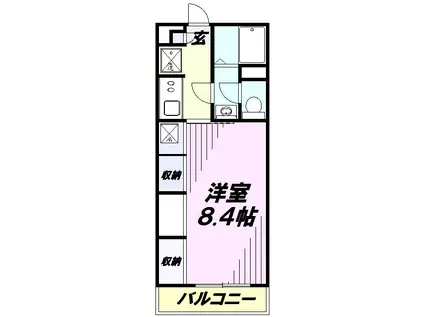 リブリ・カーサ所沢(1K/2階)の間取り写真