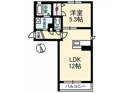 シューハイツ福富(1LDK/2階)の間取り写真