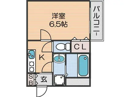 レイズプロダクト西住之江アダムユー(1K/7階)の間取り写真