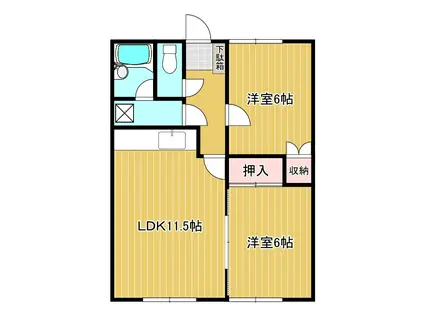 第3ナシオマンション(2LDK/2階)の間取り写真