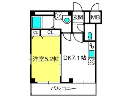 モンターナ岩槻東町(1DK/3階)の間取り写真