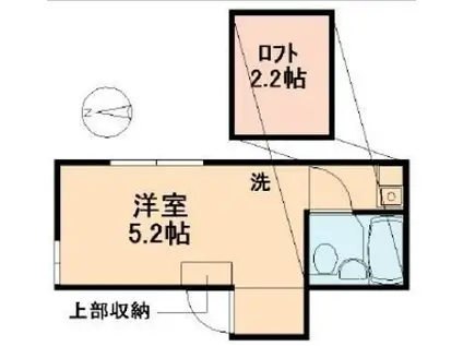 ユニオンコーポ高松(ワンルーム/2階)の間取り写真