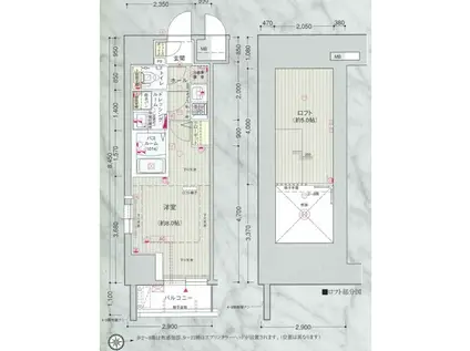 エステムコート名古屋・栄デュアルレジェンド(1K/3階)の間取り写真