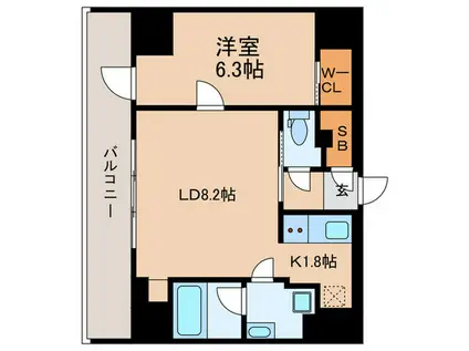 VORT飯田橋レジデンス(1LDK/4階)の間取り写真