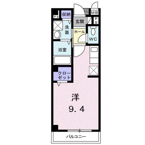 ＪＲ紀勢本線 黒江駅 徒歩1分 2階建 築24年(ワンルーム/2階)の間取り写真