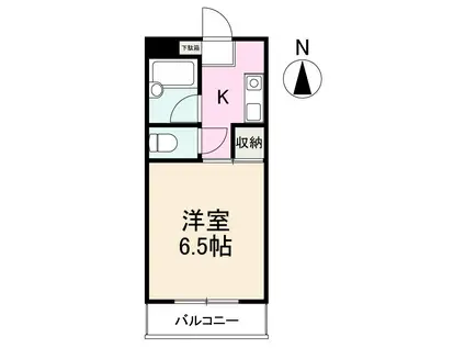 グランデ21(1K/4階)の間取り写真