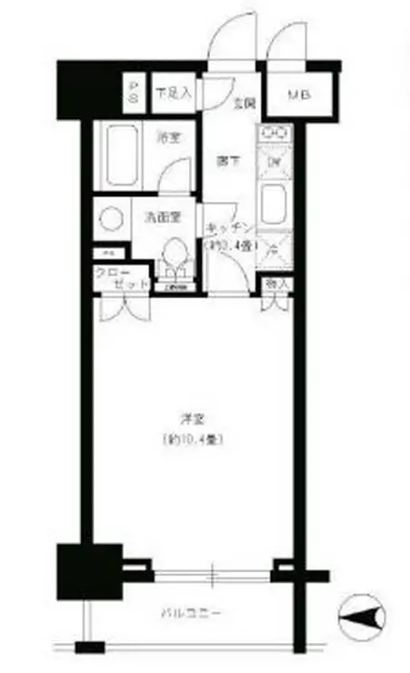 パークキューブ神田 6階階 間取り