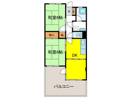 桜坂ハイツ(2DK/2階)の間取り写真