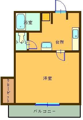 ウエストコートII(1K/2階)の間取り写真