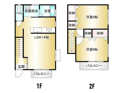 ファミールOBS(2LDK/2階)の間取り写真