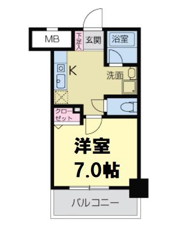 WILLDO難波WI(1K/11階)の間取り写真