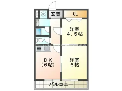 フリベール高見(2DK/1階)の間取り写真