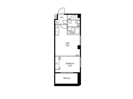 湯島ハイツ千梅(1LDK/5階)の間取り写真