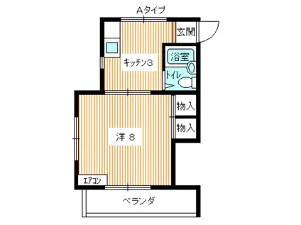 コーポサンモリッヂI(1K/3階)の間取り写真