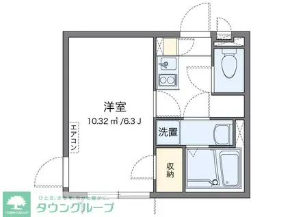 レオネクストルミネスI(1K/3階)の間取り写真