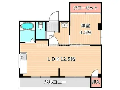 ハイツプリンス(1LDK/2階)の間取り写真