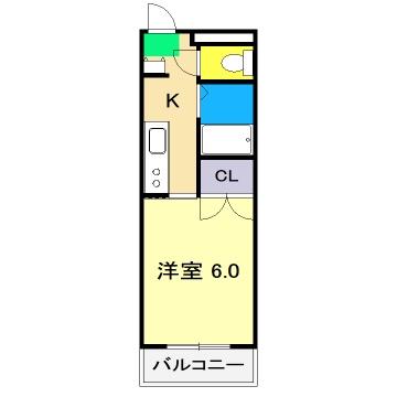 クレメント南宝永(1K/1階)の間取り写真