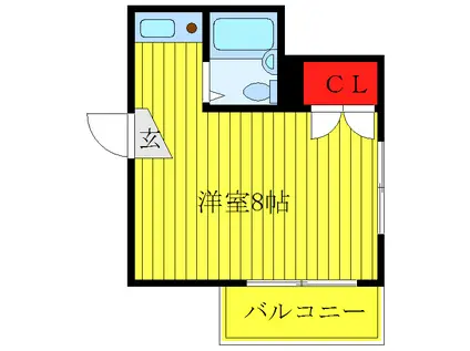 ハウスYZ(ワンルーム/2階)の間取り写真