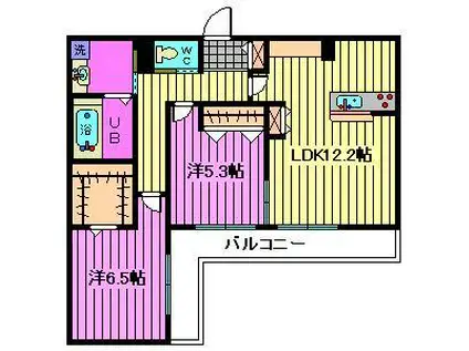 ヴァン ブリエ(2LDK/2階)の間取り写真