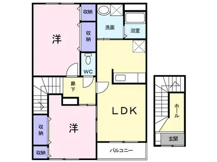 ブロッサムI(2LDK/2階)の間取り写真