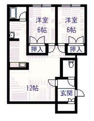 アポロ21(2LDK/2階)の間取り写真