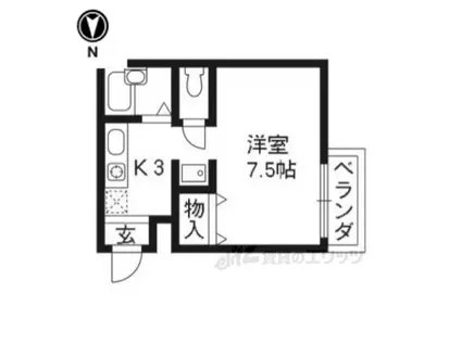 畠山ハイツ(1K/2階)の間取り写真
