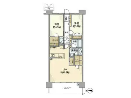 プレミスト藤が丘 SEASON FACE(2LDK/3階)の間取り写真