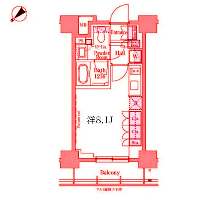 パークアクシス横浜山下町 4階階 間取り