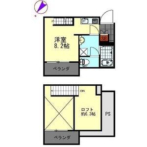 アルディア南川(1SK/2階)の間取り写真