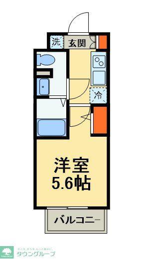 GENOVIA天王台(1K/2階)の間取り写真