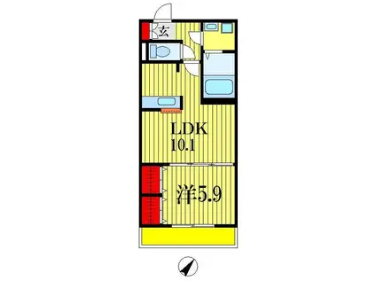 コルテカノンA・B(1LDK/1階)の間取り写真