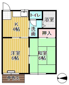 マミコーポ(2K/1階)の間取り写真