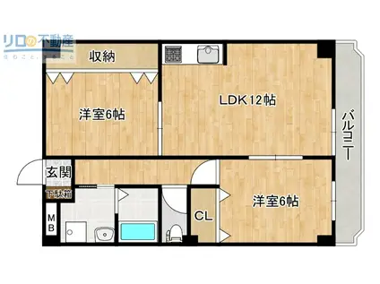 アーバンステージ(2LDK/3階)の間取り写真