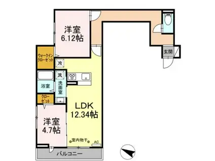 アヴァンス千住緑町(2LDK/1階)の間取り写真