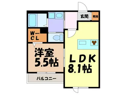 EVER GARDEN千種 II(1LDK/3階)の間取り写真