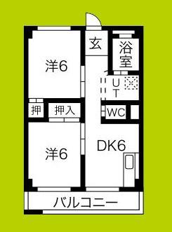 都島ハイツ(2DK/2階)の間取り写真