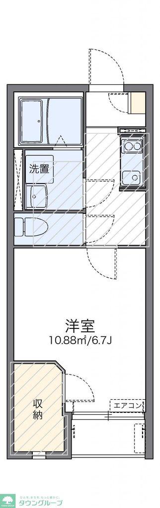 レオネクストクレールII(1K/2階)の間取り写真