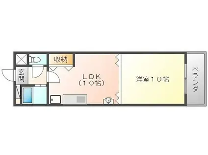 ワールドテラス(1LDK/3階)の間取り写真