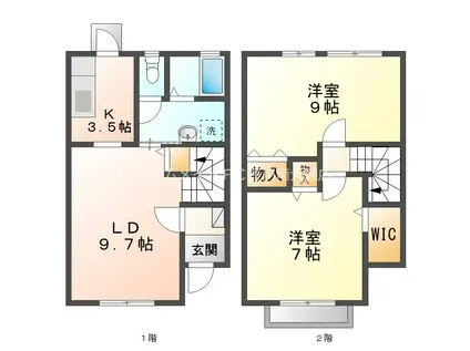 グランデ ビラッジョ A(2LDK/1階)の間取り写真