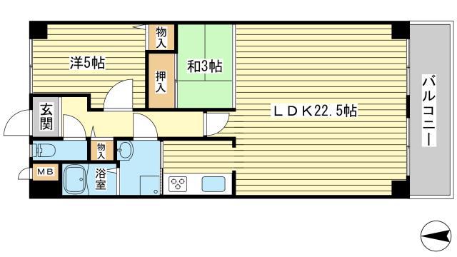 ラフェスタ大塩(1LDK/5階)の間取り写真