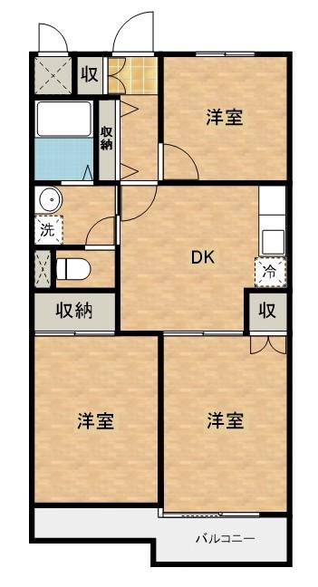 プレステージ・宇都宮(3DK/2階)の間取り写真