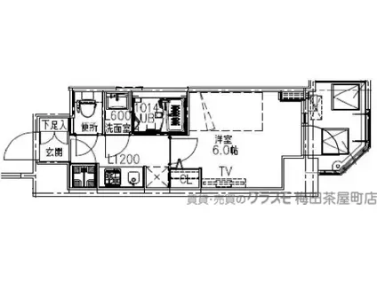 S-RESIDENCE都島LUX(1K/10階)の間取り写真