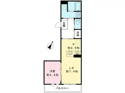 LUMORA玉南ビル(1LDK/2階)の間取り写真