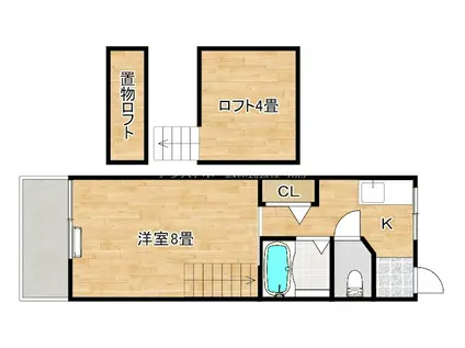 ファミリーハイツ5(ワンルーム/2階)の間取り写真