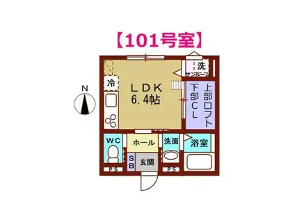 COOLIDGE CORNER (ワンルーム/1階)の間取り写真