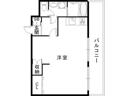 ルーチェ北野坂(1LDK/4階)の間取り写真