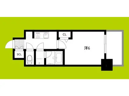 フォーリアライズ難波リアン(1K/8階)の間取り写真