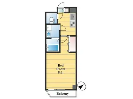 ルネサンスコート三軒茶屋GARADEN(1K/1階)の間取り写真